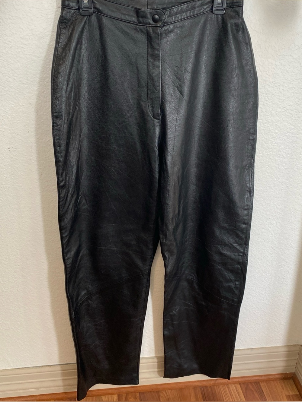 vintage Long Elegant Legs brand black leather pants in a size 12